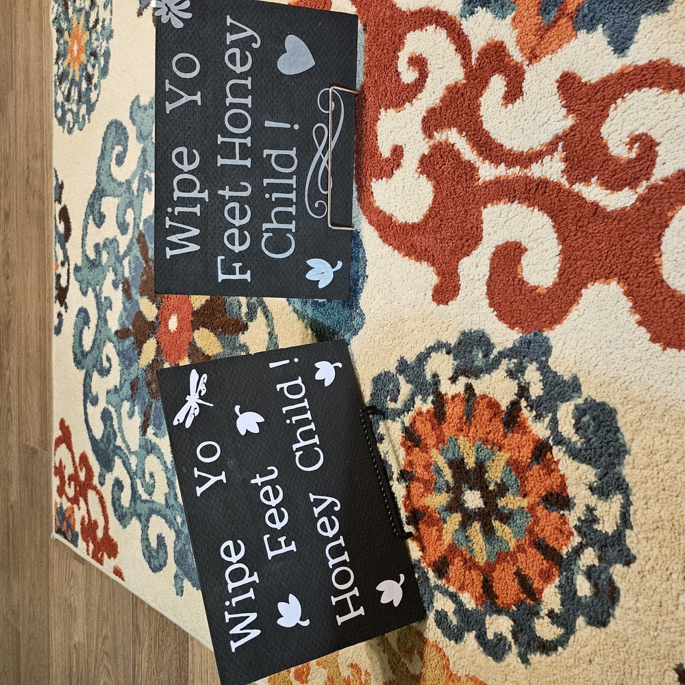 Black Decorative Door Greeting Sign With Easel